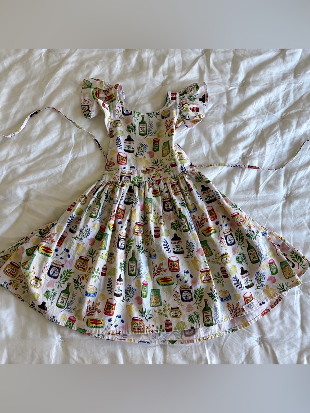 Worthy Threads Pinafore Dress in Gourmet Picnic